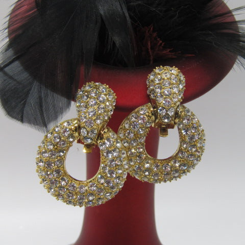 Beautiful Golden Rhinestone Earrings