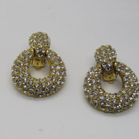 Beautiful Golden Rhinestone Earrings