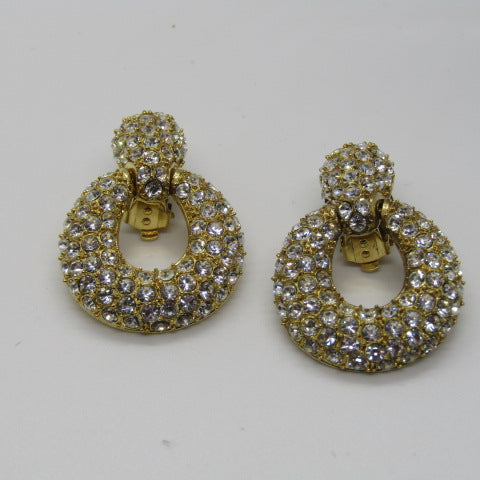 Beautiful Golden Rhinestone Earrings