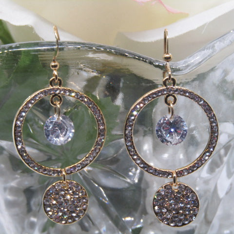 Dazzling Circular Rhinestone Earrings