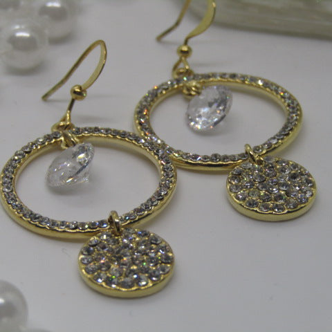 Dazzling Circular Rhinestone Earrings