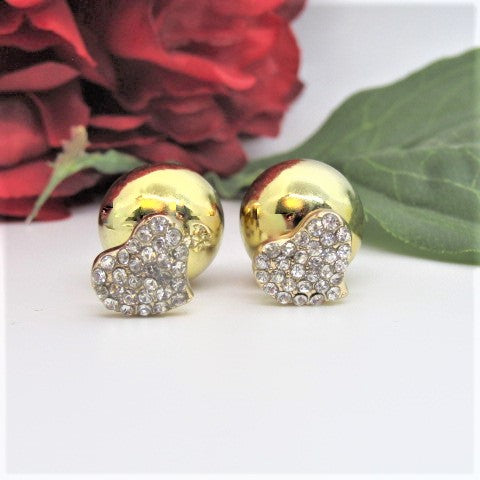 Lovely Gold Heart Double Sided Earrings