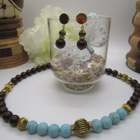 Gorgeous Turquoise and Maroon Princess Necklace