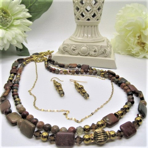 Fabulous Picasso Jasper Princess Necklace Set