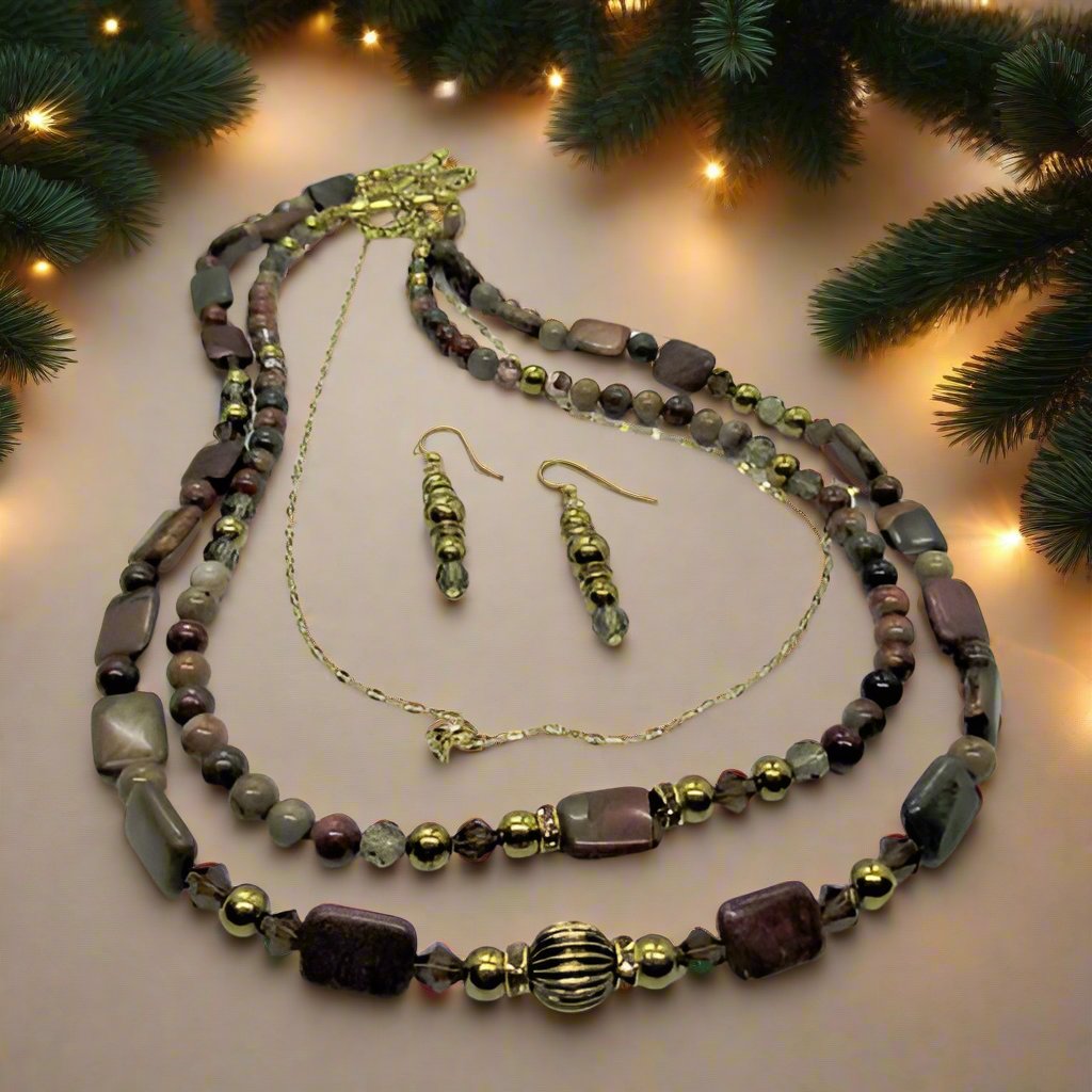 Fabulous Picasso Jasper Princess Necklace Set