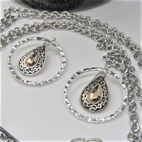 Silver Tears Necklace Set