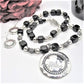 Stunning Silver and Black Necklace Set