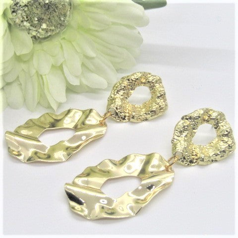 Luscious Long Gold Geo Earrings