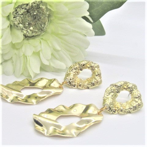 Luscious Long Gold Geo Earrings