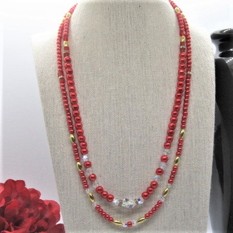 Beautiful Red Crystal Princess Necklace