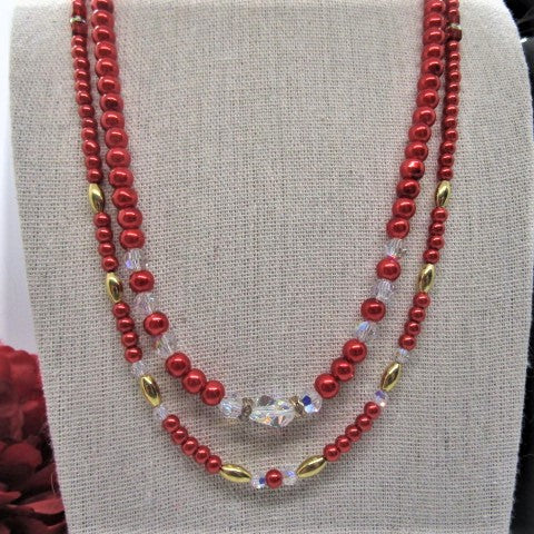 Beautiful Red Crystal Princess Necklace