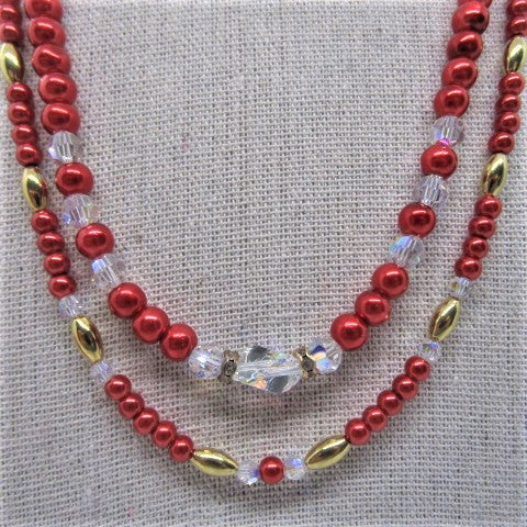 Beautiful Red Crystal Princess Necklace