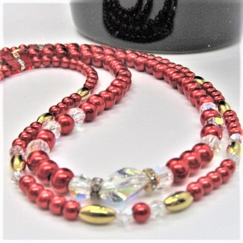 Beautiful Red Crystal Princess Necklace