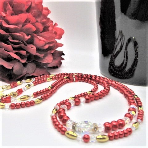 Beautiful Red Crystal Princess Necklace