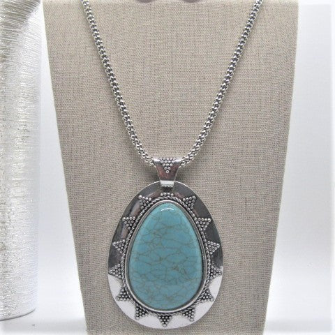 Marvelous Teardrop Turquoise Necklace Set