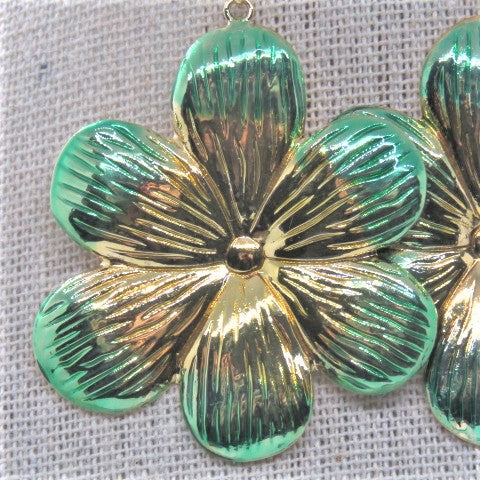 Fancy Green Flowers Earrings