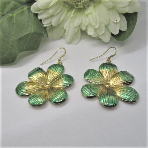 Fancy Green Flowers Earrings