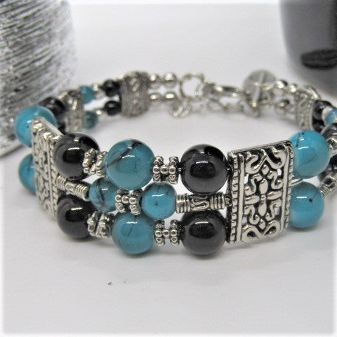 Gorgeous Black and Turquoise Bracelet