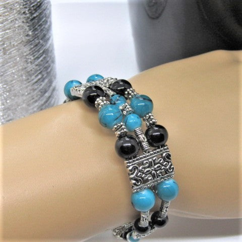 Gorgeous Black and Turquoise Bracelet