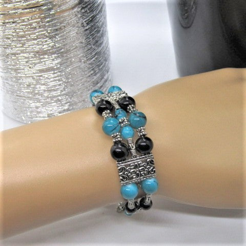 Gorgeous Black and Turquoise Bracelet