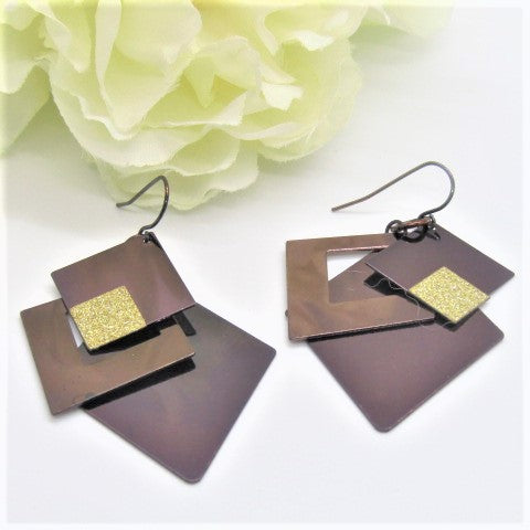 Lovely Brown and Gold Earrings