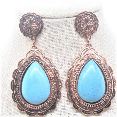 Lovely Copper Tone Teardrop Earrings