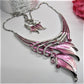 Rhinestones and Leaves Necklace Set