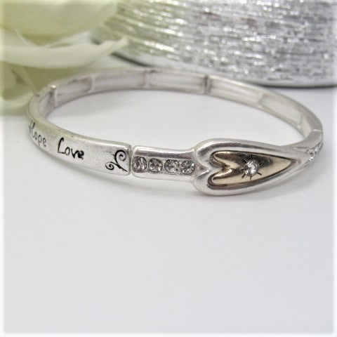 Lovely "Faith Hope and Love" Heart Bracelet