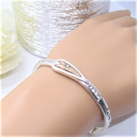 Lovely "Faith Hope and Love" Heart Bracelet