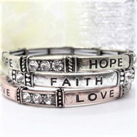 Precious "Love Hope and Faith" Bracelet