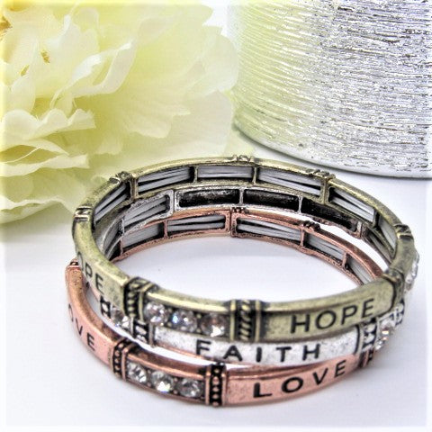 Precious "Love Hope and Faith" Bracelet