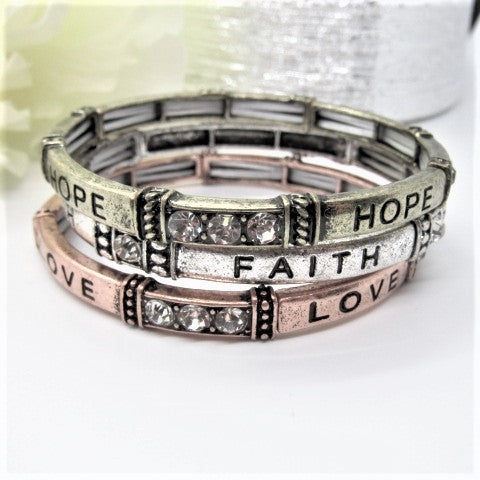 Precious "Love Hope and Faith" Bracelet