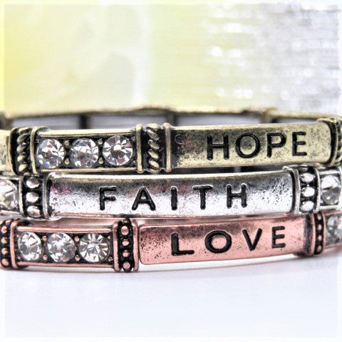 Precious "Love Hope and Faith" Bracelet