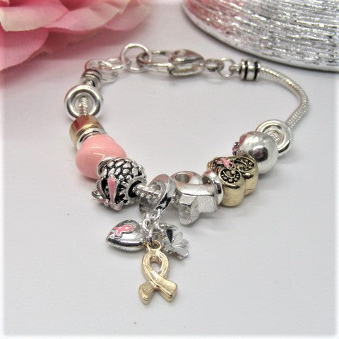 Lovely "Pink Ribbon and Hope" Bracelet