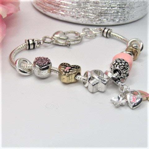 Lovely "Pink Ribbon and Hope" Bracelet