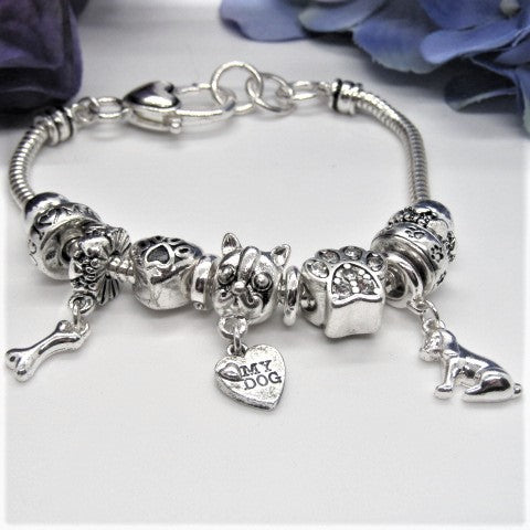 "My Dog" Heart Charm Bracelet