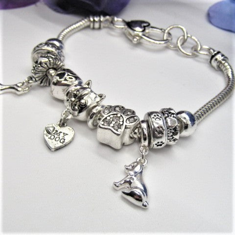 "My Dog" Heart Charm Bracelet