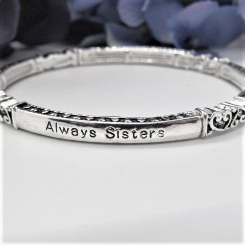 Lovely "Sisters and Friends" Inspirational Bracelet