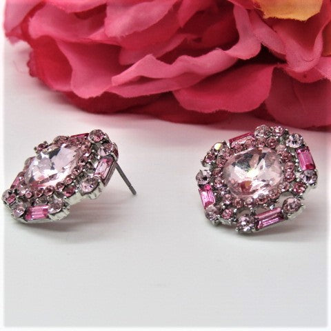 Lovely Marquise Pink Stud Earrings