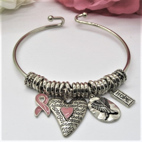 Charming Pink Ribbon Bracelet