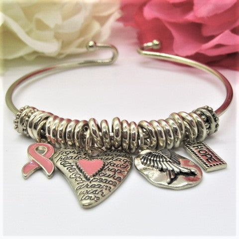 Charming Pink Ribbon Bracelet