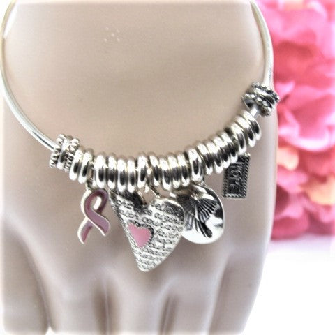 Charming Pink Ribbon Bracelet