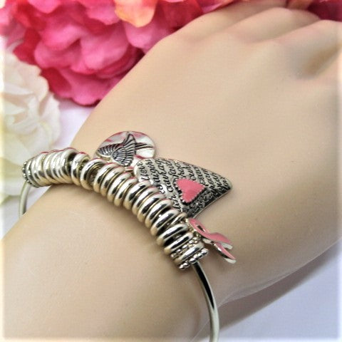 Charming Pink Ribbon Bracelet