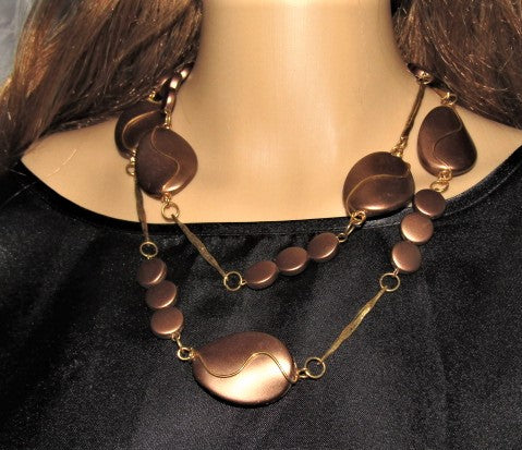 Lovely Bronze Long Necklace Set