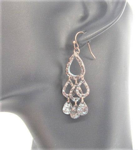 Lovely Patina and Rose Gold Earrings