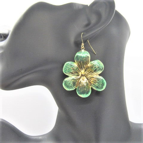 Fancy Green Flowers Earrings