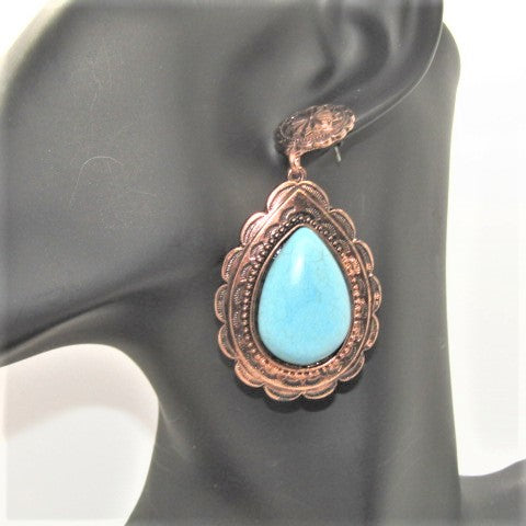 Lovely Copper Tone Teardrop Earrings