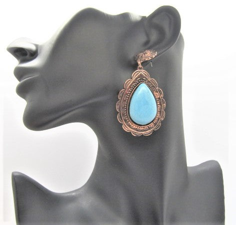 Lovely Copper Tone Teardrop Earrings