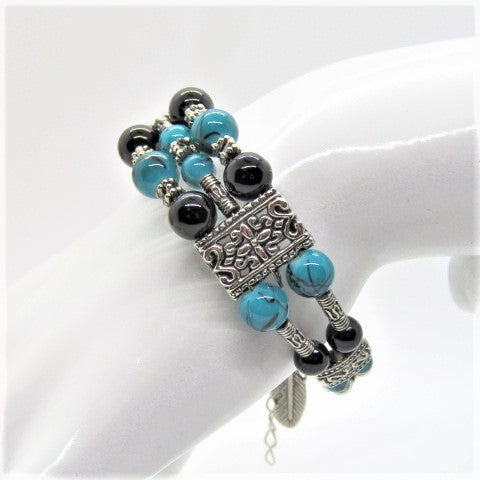 Gorgeous Black and Turquoise Bracelet