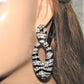 Enchanting Black and Silver Striped Earrings